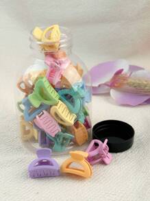 30 chiếc kẹp tóc hình bán nguyệt màu sắc ngẫu nhiên cho bé gái để trang trí tóc - Nhiều màu - Xem 2