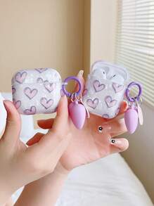 情人节 Y2K 心形图案保护壳 兼容 Airpods 兼容 Airpods1/2 AirPods Pro - 彩色 - 查看 4