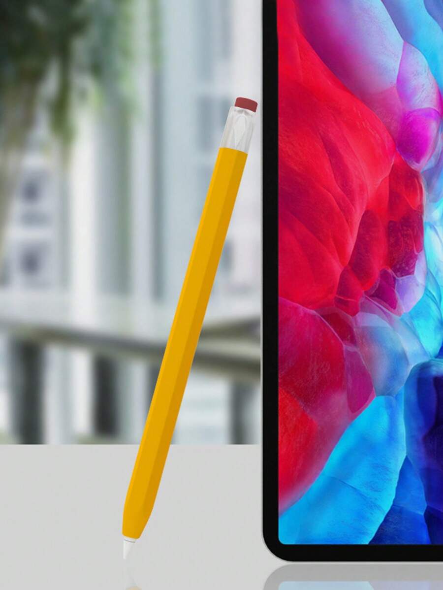 防滑塑膠觸控筆套兼容 Apple Pencil 1/2 - 黃色 - 查看 1