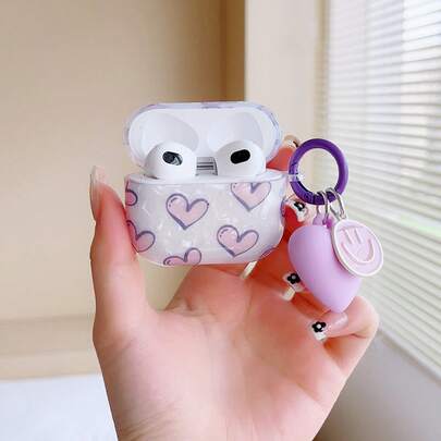 情人节 Y2K 心形图案保护壳 兼容 Airpods 兼容 Airpods1/2 AirPods Pro