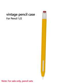 防滑塑膠觸控筆套兼容 Apple Pencil 1/2 - 黃色 - 查看 6