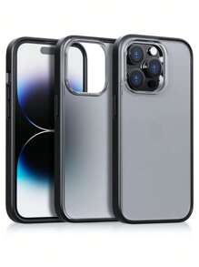 Habyby 黑色半透明啞質手機殼，手感絲滑，耐黃防摔，適用於 iPhone 11 / iPhone 13 / iPhone 14 / iPhone 15 / iPhone 12 - 黑色 - 查看 1