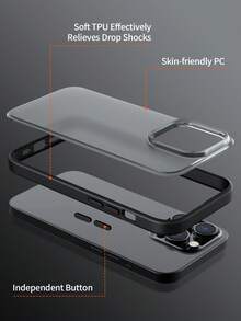 Habyby 黑色半透明啞質手機殼，手感絲滑，耐黃防摔，適用於 iPhone 11 / iPhone 13 / iPhone 14 / iPhone 15 / iPhone 12 - 黑色 - 查看 3