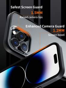 Habyby 黑色半透明啞質手機殼，手感絲滑，耐黃防摔，適用於 iPhone 11 / iPhone 13 / iPhone 14 / iPhone 15 / iPhone 12 - 黑色 - 查看 4