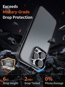 Habyby 黑色半透明啞質手機殼，手感絲滑，耐黃防摔，適用於 iPhone 11 / iPhone 13 / iPhone 14 / iPhone 15 / iPhone 12 - 黑色 - 查看 5