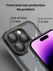 Funda de teléfono transparente con soporte invisible - Negro - Ver 3