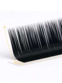 12 Rows L Curl Easy Fan False Eyelash Extensions Volume Premade Mink Lashes Wholesale M Shape Individual Lashes For Makeup - Black - View 5
