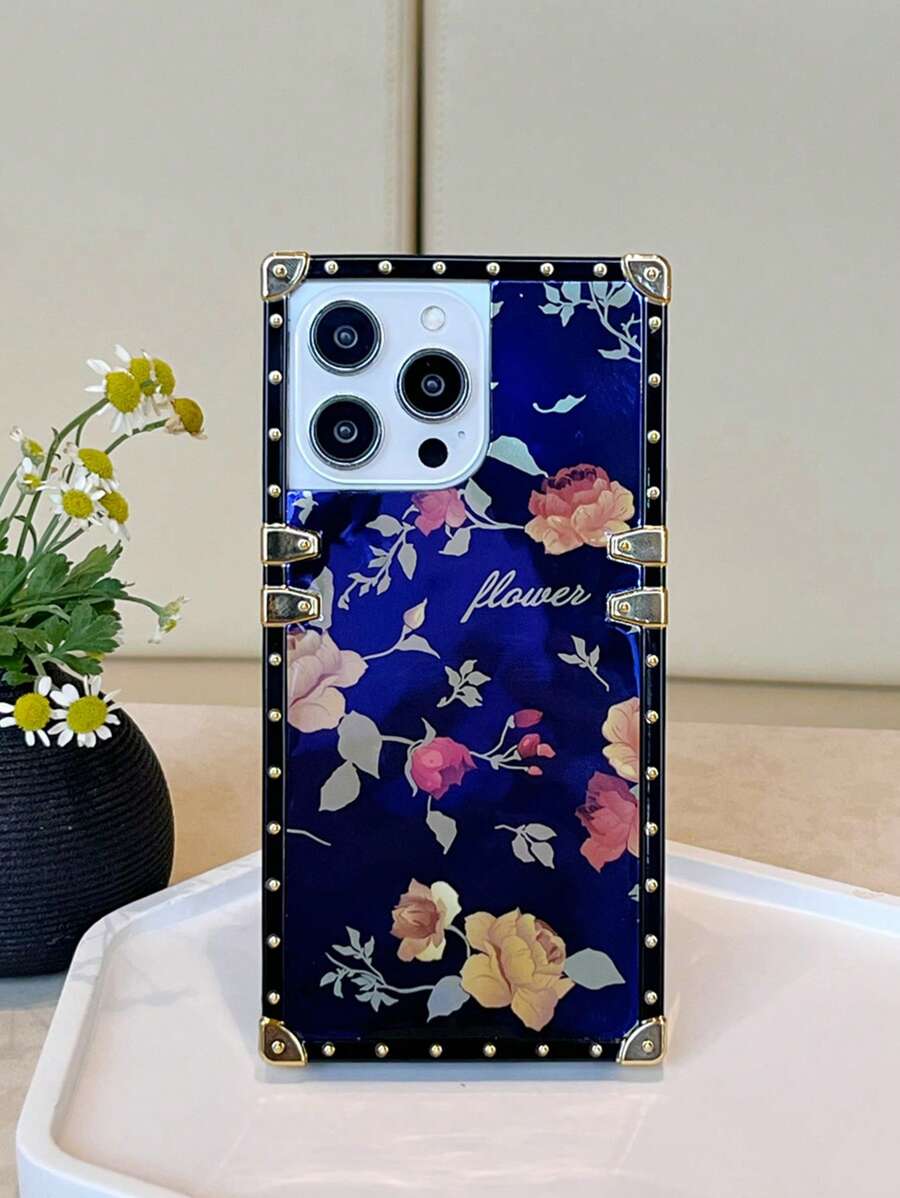 1 قطعة غطاء للهاتف مضيء بنقشة الورود الصغيرة، متوافق مع أيفون وسامسونج
