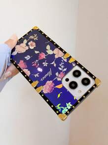 1 قطعة غطاء للهاتف مضيء بنقشة الورود الصغيرة، متوافق مع أيفون وسامسونج