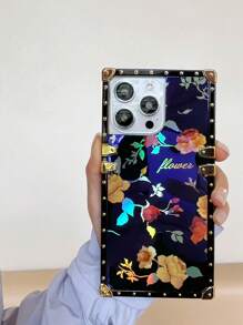 1 قطعة غطاء للهاتف مضيء بنقشة الورود الصغيرة، متوافق مع أيفون وسامسونج