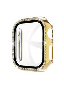 Hộp & Bộ phim trang trí Rhinestone 2 trong 1 Tương thích với Apple Watch - Bạc - Xem 1