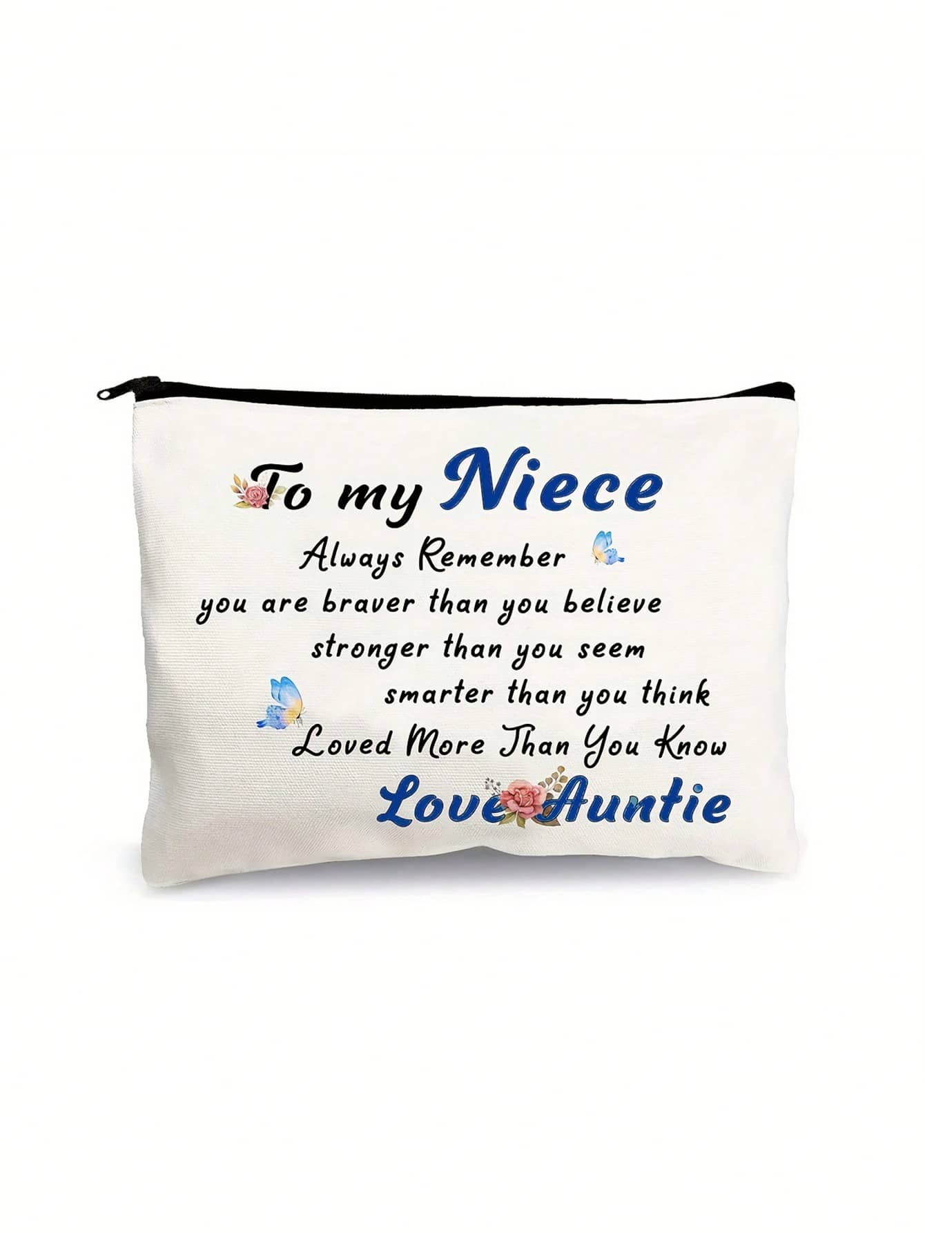 Đồ họa Khẩu hiệu Túi trang điểm , Túi trang điểm Hộp đựng Túi đựng cọ trang điểm Túi mỹ phẩm Cho du lịch - trắng - Xem 1