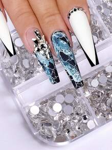 珠子美甲水钻，1盒宝石圆形水钻DIY美甲饰品美甲用品指甲