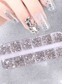 珠子美甲水钻，1盒宝石圆形水钻DIY美甲饰品美甲用品指甲