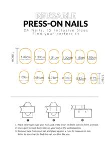 Cute Lemon Print Summer Fresh Style Short Square French Fake Nail Limoncello Vacation Daily Press On Nails 24pcs - Multicolor - View 5