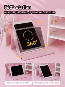 1 Stück drehbares Gehäuse mit DIY Aufklebern kompatibel mit IPad 7/8/9. Generation (10,2 Zoll), IPad Mini 4/5/6