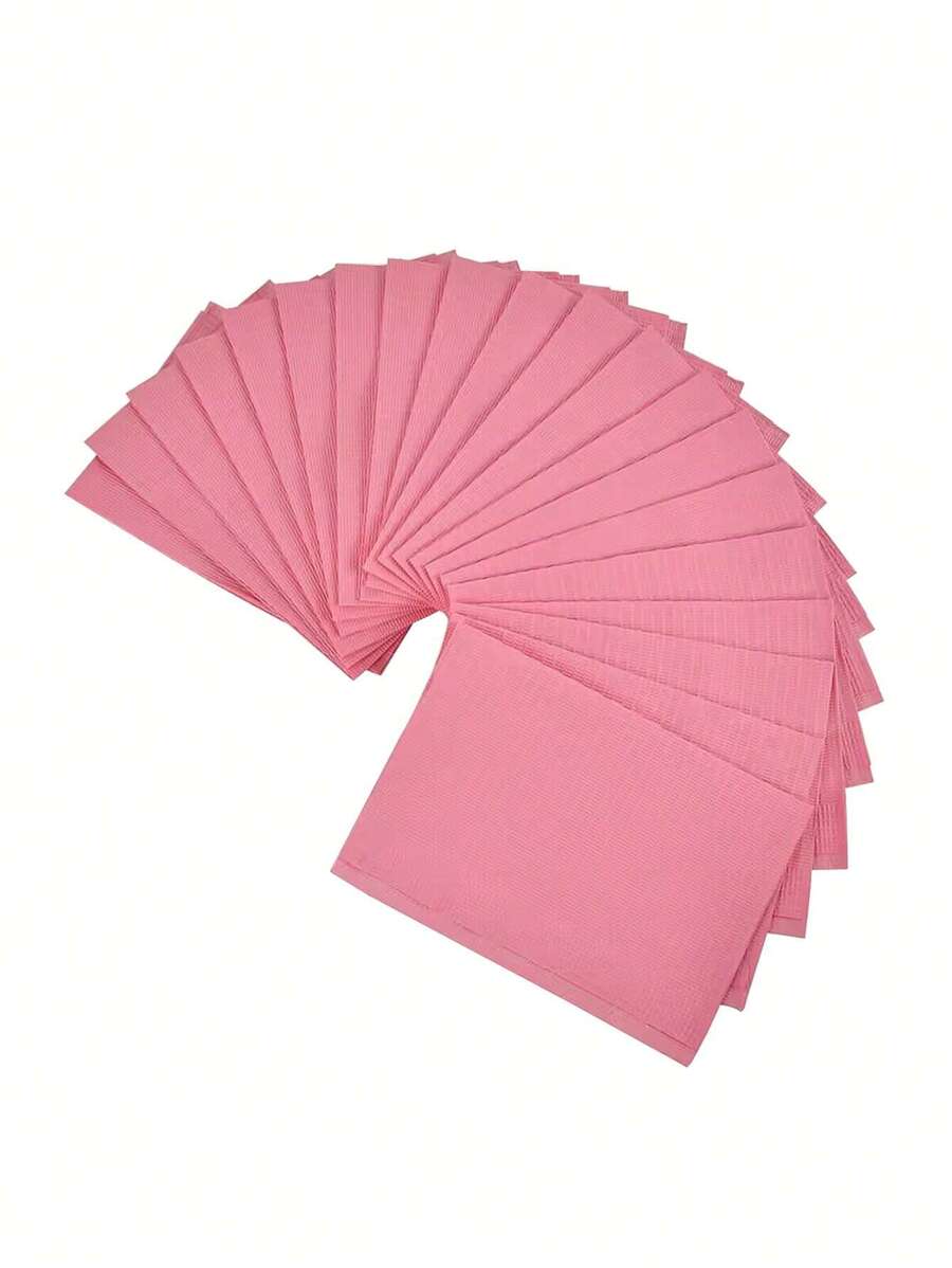 20pcs Nail Art Table Mat, Waterproof Light Pink Foldable Disposable Hand Cushion Holder Lint Paper Pad For Manicure, Nail Napkins For Acrylic Nail Practice Sheet,Nail Supplies,Nail Tools,Nail Art Tools,Back To School,Nails,Nail Tools For Press On Nails - Pink - View 1