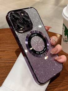 磁性金屬亮絲手機殼 - 紫色 - 查看 1