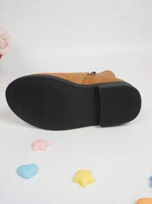 Girls Butterfly Decor Side Zip Cute Combat Boots For Outdoor - Ginger - View 8