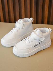 男孩字母貼飾魔術貼運動板鞋適用於戶外 - 白色 - 查看 3