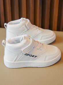 男孩字母貼飾魔術貼運動板鞋適用於戶外 - 白色 - 查看 5