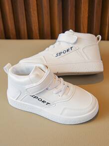 男孩字母貼飾魔術貼運動板鞋適用於戶外 - 白色 - 查看 6