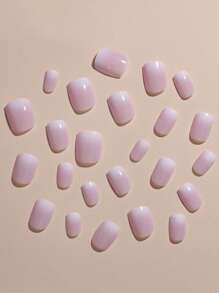 Transform Your Nails With 24pcs Short Square Press-On Nails Magic Mirror Gradient Full Coverage Nail Set For Women & Girl Press On Nails Nail Supplies - Multicolor - View 2