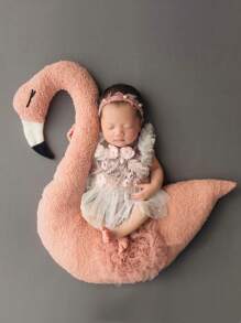 Newborn Photography Flamingo Prop & Pillow - Coral Pink - View 1