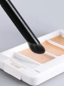 1支黑色软毛斜角拇指遮瑕刷，细节刷，圆头指套遮瑕刷，遮瑕黑眼圈化妆刷，化妆工具，粉底刷，遮瑕刷，腮红刷，轮廓刷，腮红刷，修容刷，散粉刷，粉底刷，腮红刷 - 黑色 - 查看 2