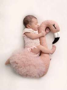 Newborn Photography Flamingo Prop & Pillow - Coral Pink - View 5