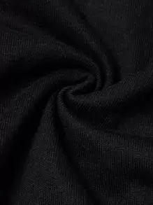 ROMWE MEN Guys Slogan & Figure Graphic Thermal Lined Hoodie - Black - View 5