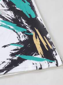 Manfinity LEGND 男士潑墨圖案POLO衫 - 白色 - 查看 5