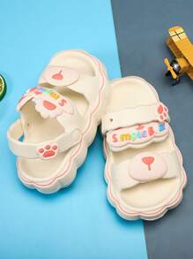 Girls Letter Graphic Wear Resistant Slippers For Summer