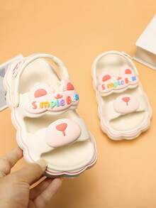 Girls Letter Graphic Wear Resistant Slippers For Summer
