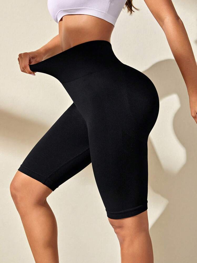 Easithlete Solid Wide Waistband Sports ShortsWomen Sweat Short, Gym Short, Biker Short - Black - View 1