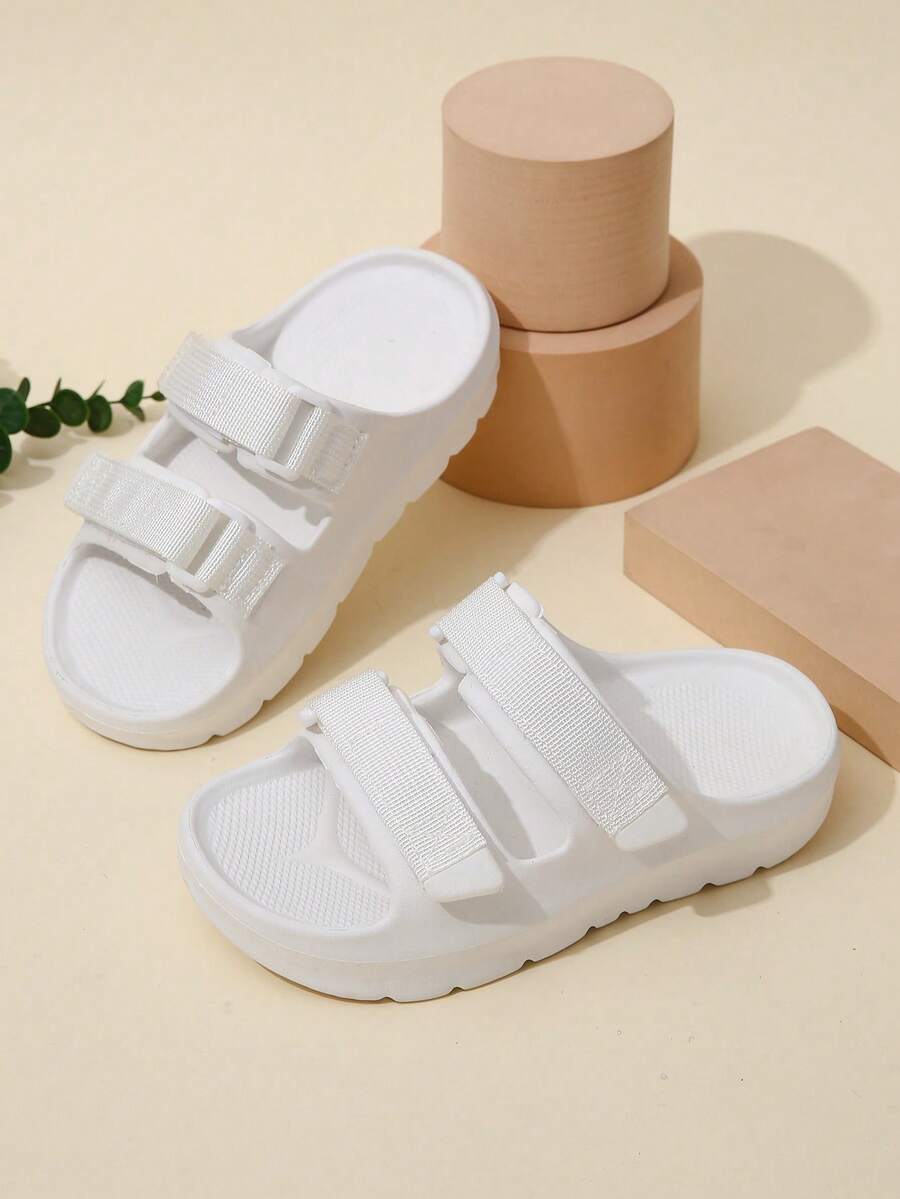 Chicos Zapatillas cierre de gancho y bucle para exterior playa - Blanco - Ver 1