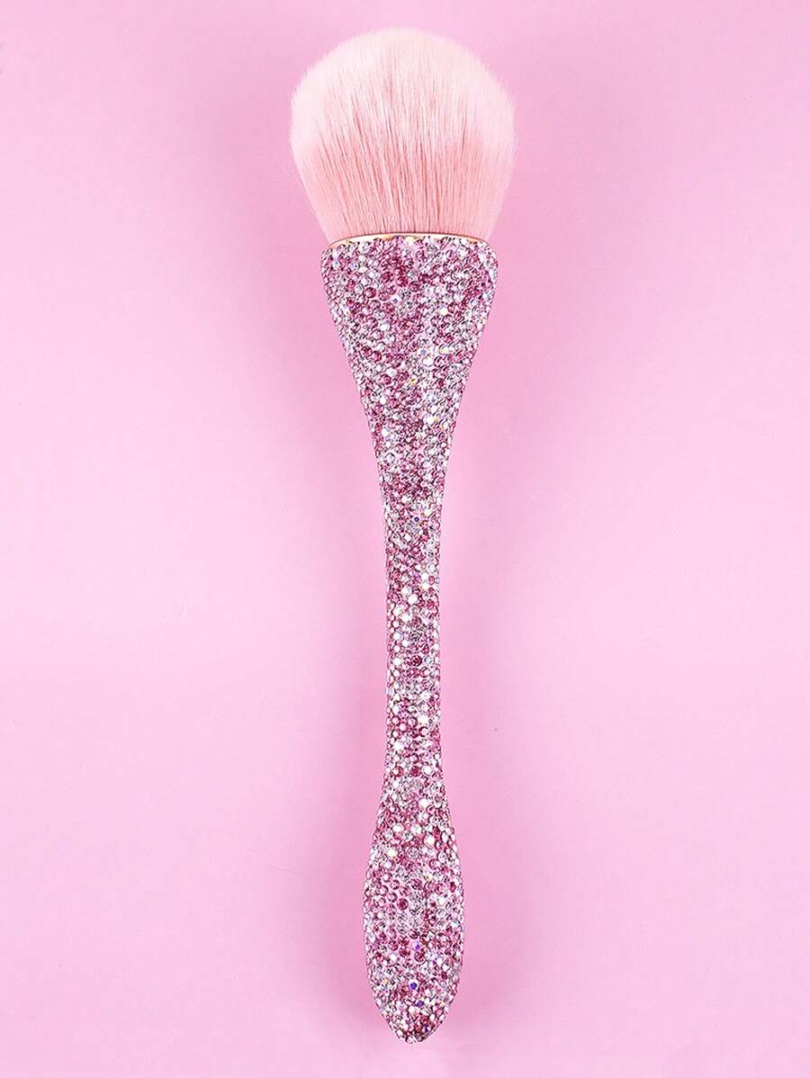 1 Móng Tay Chổi Quét Bụi Kim Cương Giả Bling Tay Cầm Màu Trắng Cho Acrylic Móng Tay Nghệ Thuật Bàn Chải Cọ Rửa Làm Sạch Dụng Cụ Làm Móng Tay - Hồng - Xem 1