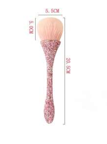1 Móng Tay Chổi Quét Bụi Kim Cương Giả Bling Tay Cầm Màu Trắng Cho Acrylic Móng Tay Nghệ Thuật Bàn Chải Cọ Rửa Làm Sạch Dụng Cụ Làm Móng Tay - Hồng - Xem 2