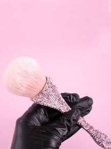 1 Móng Tay Chổi Quét Bụi Kim Cương Giả Bling Tay Cầm Màu Trắng Cho Acrylic Móng Tay Nghệ Thuật Bàn Chải Cọ Rửa Làm Sạch Dụng Cụ Làm Móng Tay - Hồng - Xem 3