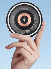 15w透明桌面無線充電器,適用於支援qi無線充電的手機和帶無線充電功能的airpods - 黑色 - 查看 2