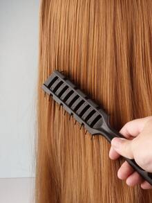 Cepillo para el cabello en bloque, 1 pieza Cepillo para peinar el cabello negro Peine para peinar las costillas Peluquería Peine para la espalda Peine de aceite Peine para desenredar el cabello Herramientas de peluquería - Negro - Ver 5