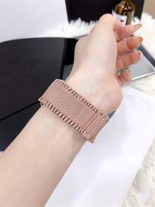 1入組彈性聚酰胺錶帶適用於Apple Watch - 粉色 - 查看 3