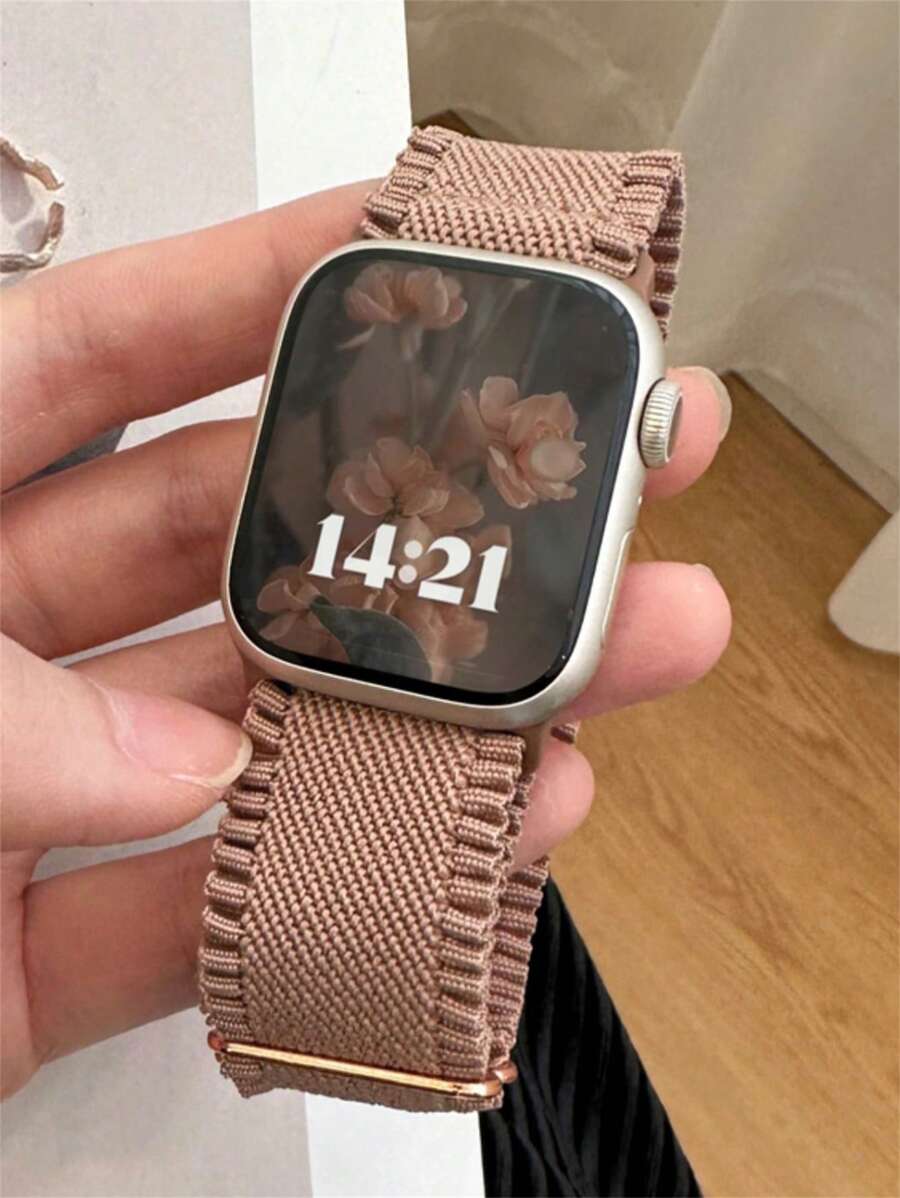 1入組彈性聚酰胺錶帶適用於Apple Watch - 粉色 - 查看 1
