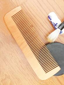 Lược Chải Tóc Bằng Gỗ, 1 Gói Làm Dày Gỗ Đào Làm Tóc Uốn Tóc Massage Thẳng Tay Cầm Lược Gỗ - Màu vàng - Xem 2