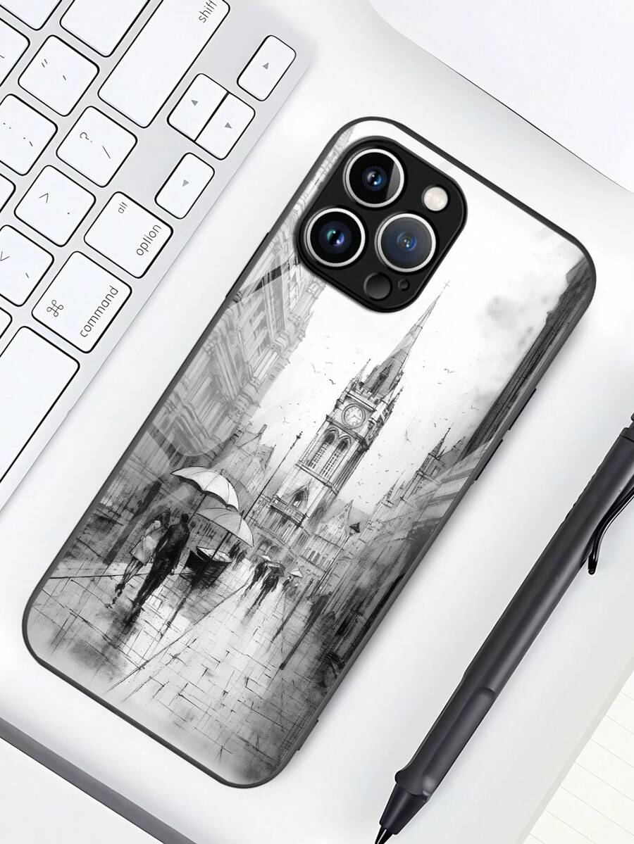 1 pieza Funda para teléfono con diseño de boceto compatible con Apple iPhone 16/16Pro/16Plus/16ProMax, Galaxy A55/A54/A53, S24/S24Ultra/S24Plus/S24FE, Pixel 9/9Pro/9ProXL - Multicolor - Ver 1