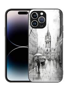 1 pieza Funda para teléfono con diseño de boceto compatible con Apple iPhone 16/16Pro/16Plus/16ProMax, Galaxy A55/A54/A53, S24/S24Ultra/S24Plus/S24FE, Pixel 9/9Pro/9ProXL - Multicolor - Ver 2