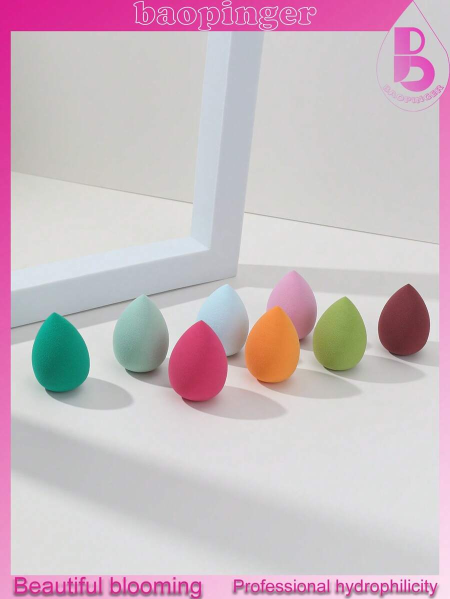 baopinger 化妝海綿，8入組多色中水滴化妝海綿化妝攪拌機美容海綿蛋形 - 彩色 - 查看 1