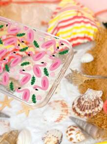 火烈鳥圖案透明手機殼 - 彩色 - 查看 3