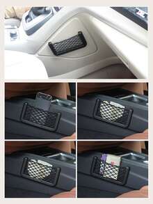 1 Miếng Kích thước nhỏ Ô tô/xe hơi Lưới lưu trữ Hộp đựng Đối với Điện thoại , Ví , Thẻ tín dụng , Kính râm , Kính - màu đen - Xem 4