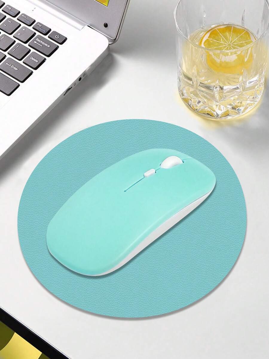 1pc Silent Plastic Wireless Mouse Compatible With iPad And Laptop - Mint Green - View 1